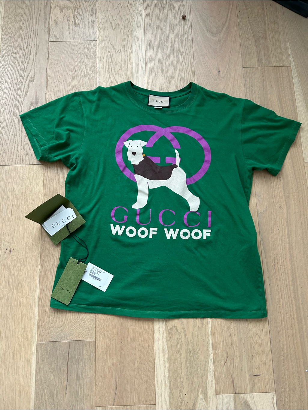 Gucci Green 'Woof Woof' Graphic Tee M